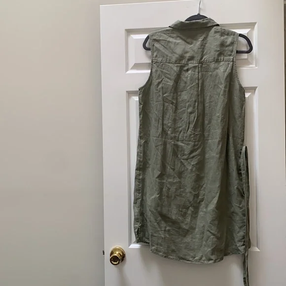 Army Green Button up Dress - Picture 4 of 6